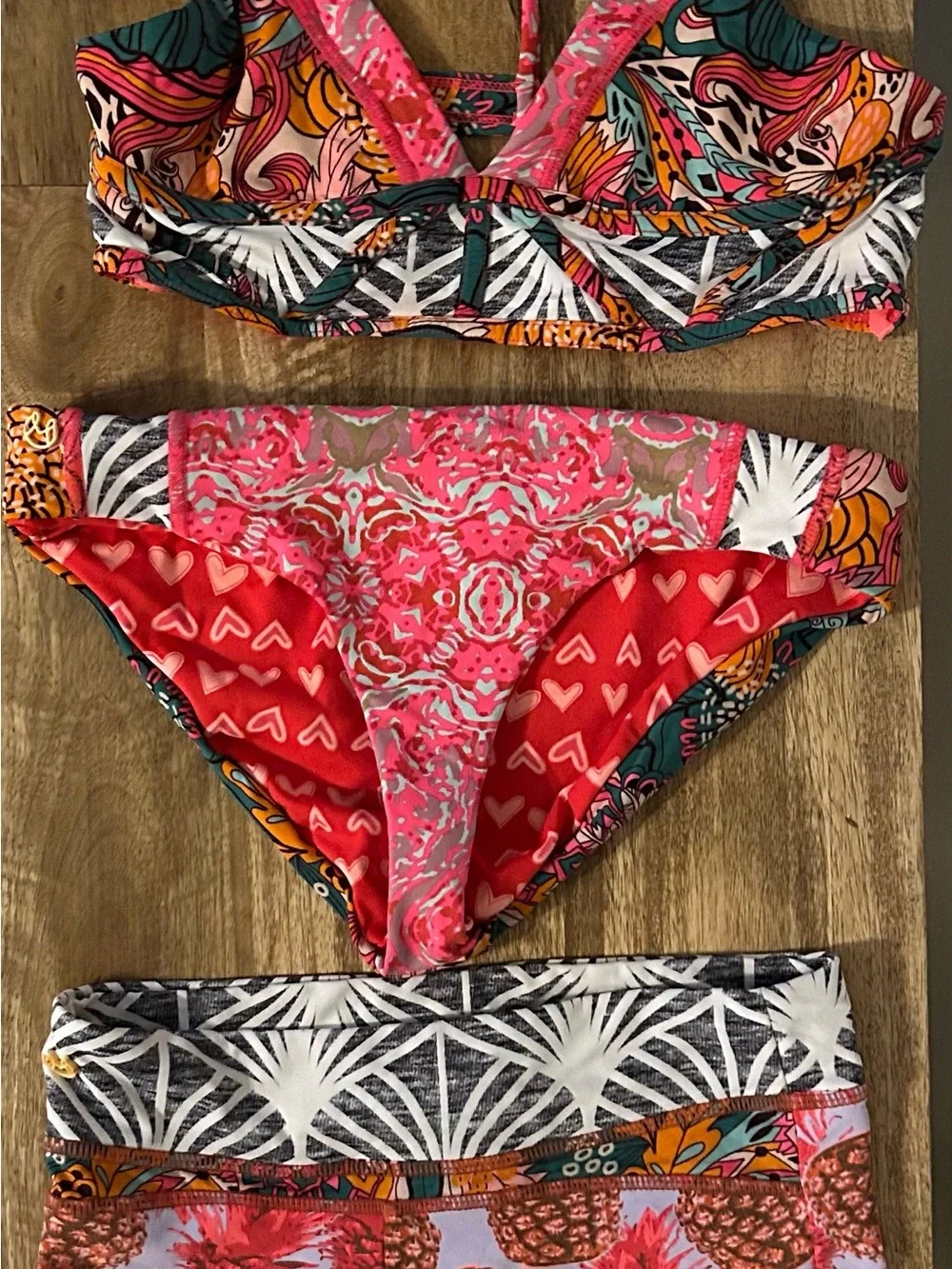 Maaji girls bikini - Multicolor Printed Bikini Set - Pink Accent - Reversible